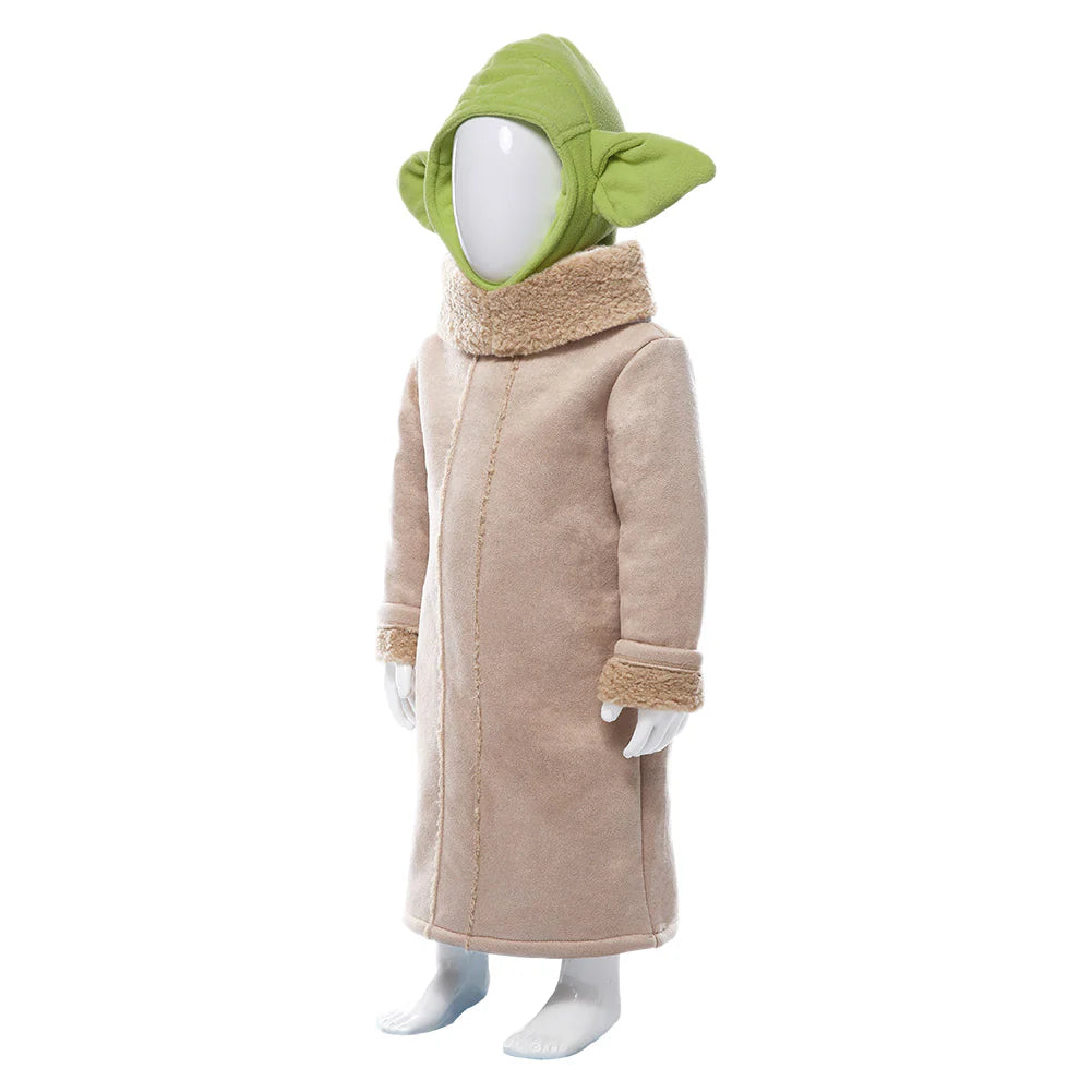 Kids Baby Yoda Cosplay Costume from The Mandalorian – Halloween Outfit with Coat & Hat