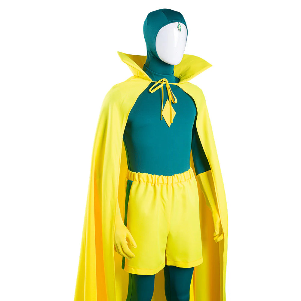 Wanda Vision Vision Cosplay Costume Jumpsuit & Cloak – Unisex Halloween Outfit