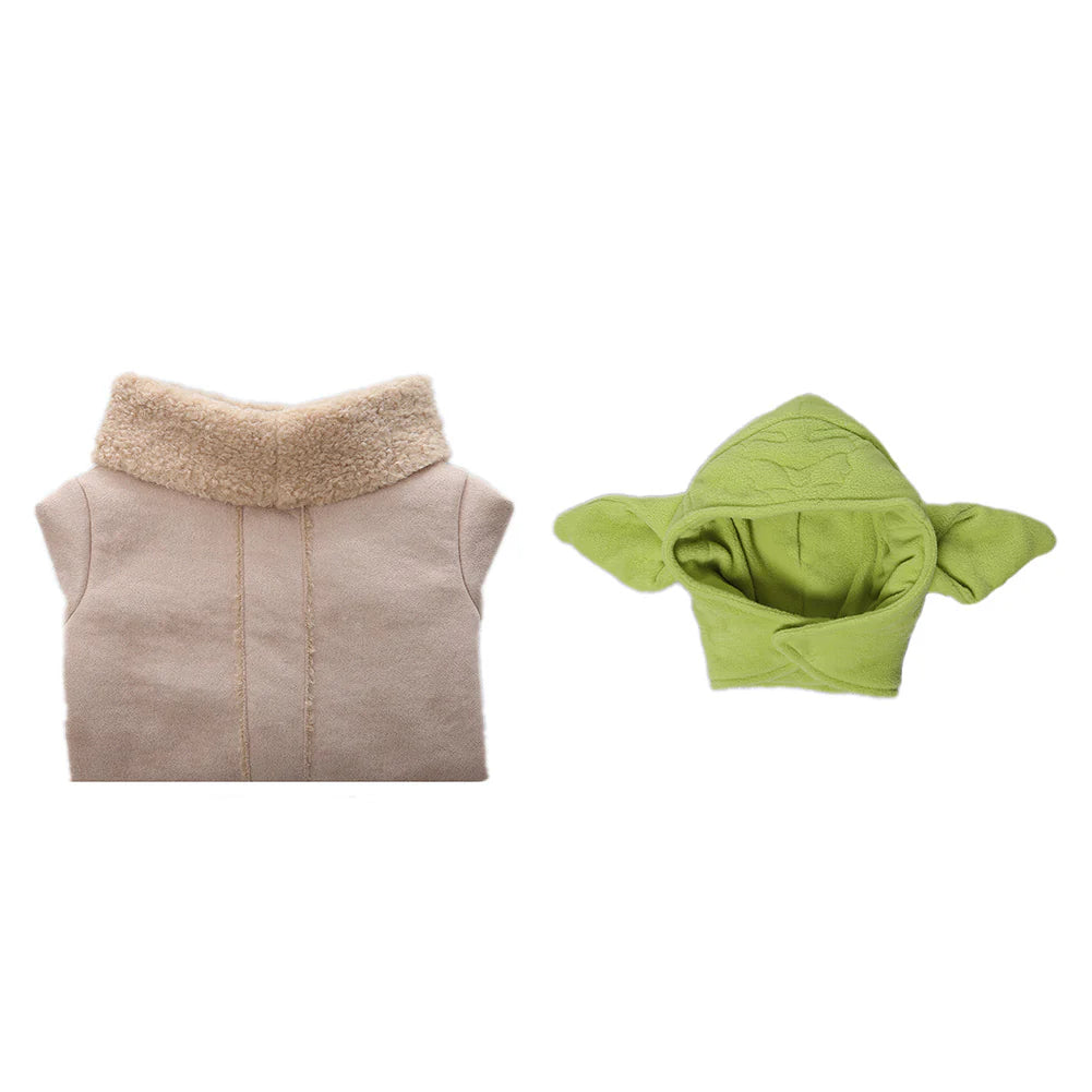 Kids Baby Yoda Cosplay Costume from The Mandalorian – Halloween Outfit with Coat & Hat