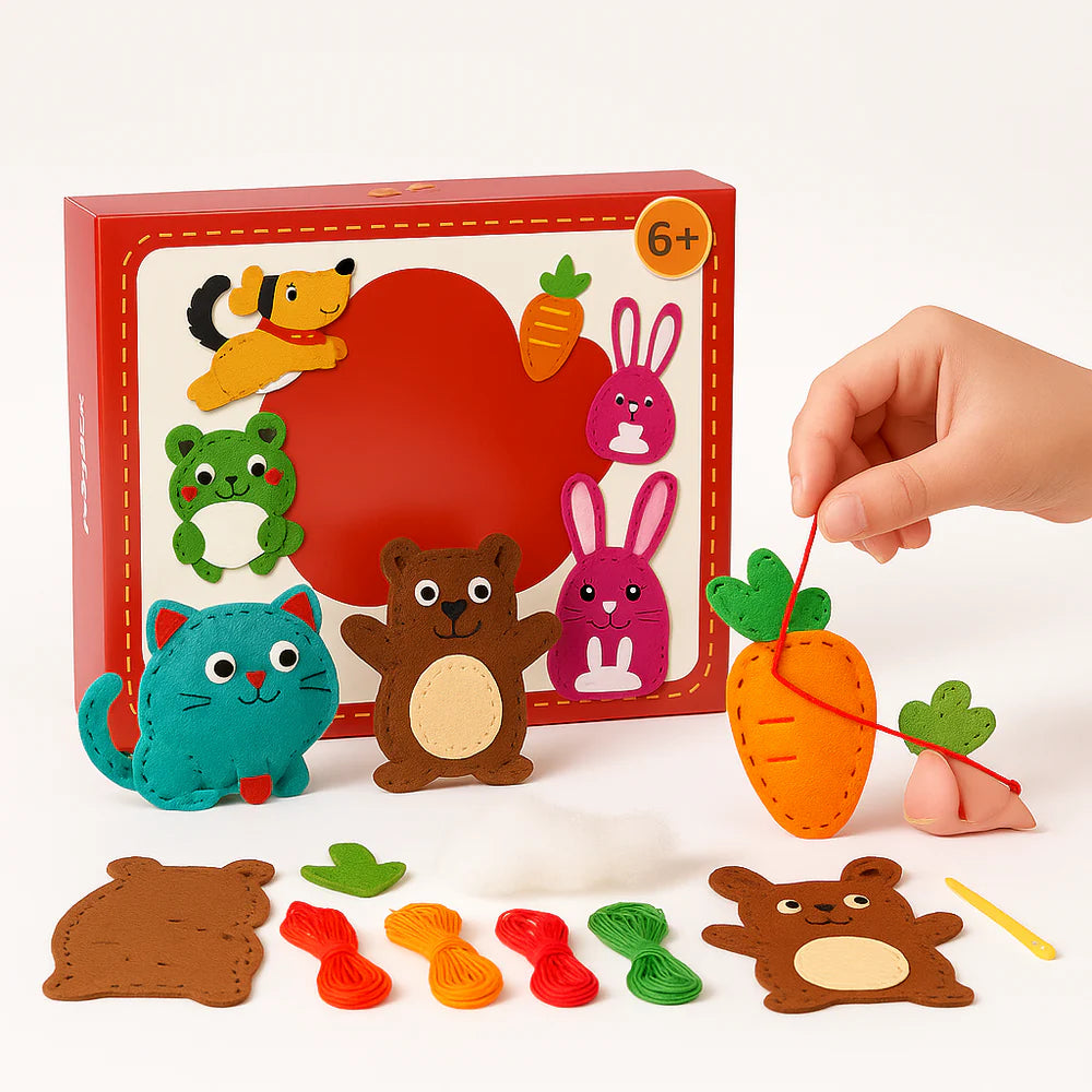 Kids Felt Sewing Kit | Creative Animal Craft Set for Beginners