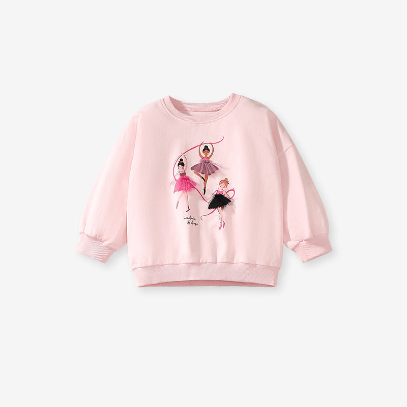 Girls Ballerina Sweatshirt & Ribbed Leggings Outfit Set