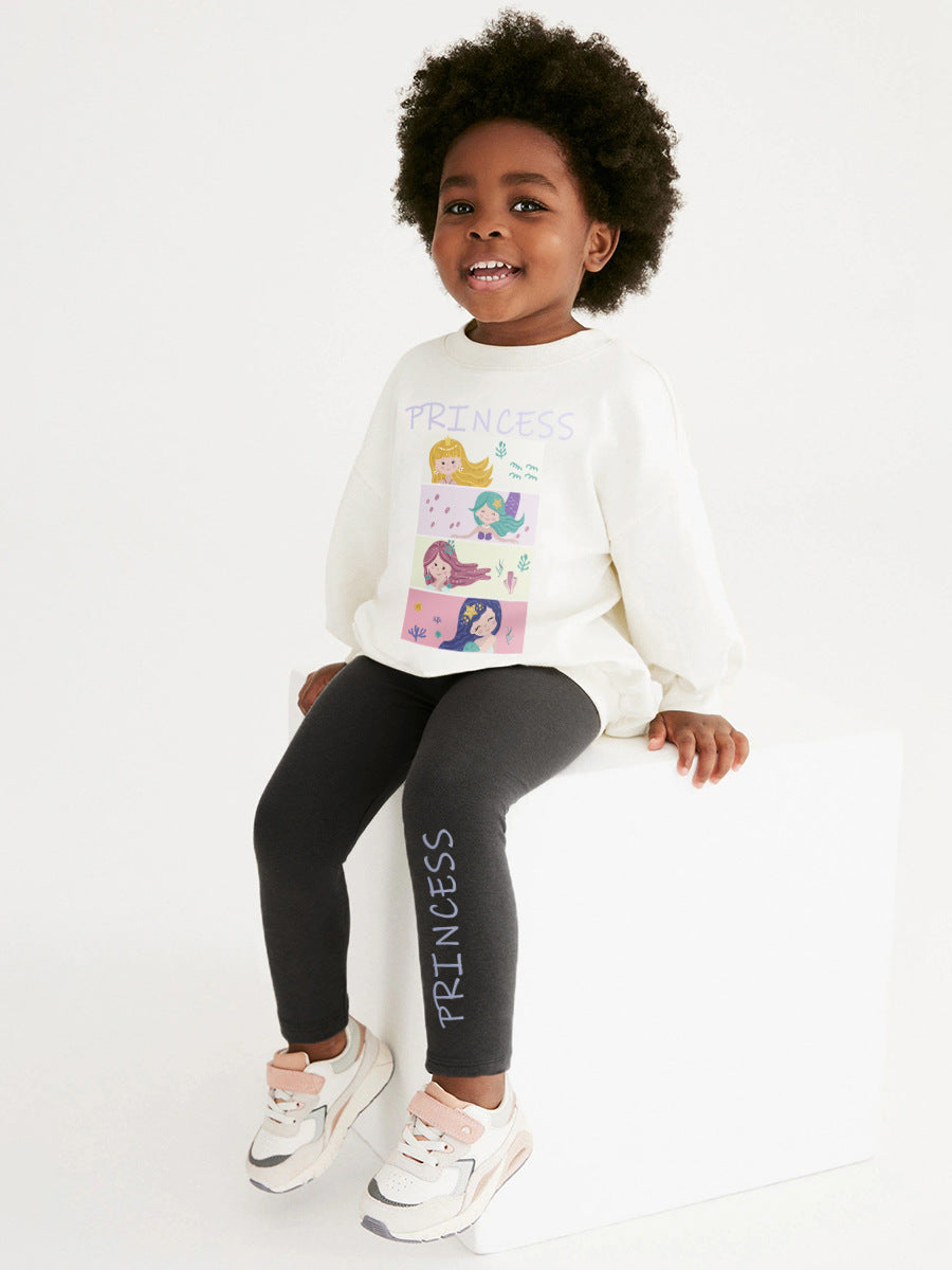 Princess-Themed Toddler Girls Clothing Set – Sweatshirt and Pants