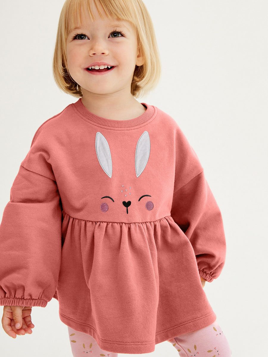 Girls Bunny Peplum Top & Leggings Set – Toddler 2-Piece Outfit