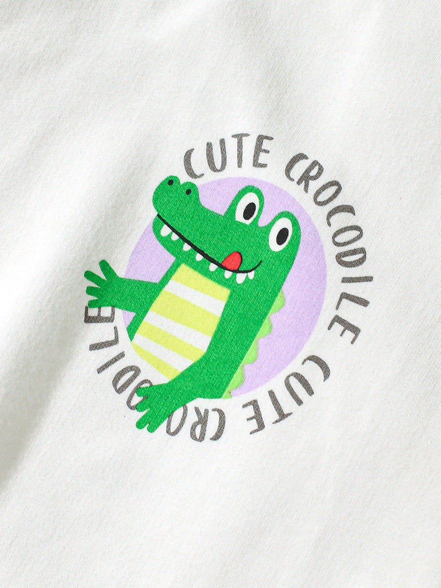 Kids Crocodile Sweatshirt and Ribbed Leggings Set – Cozy Casual Outfit