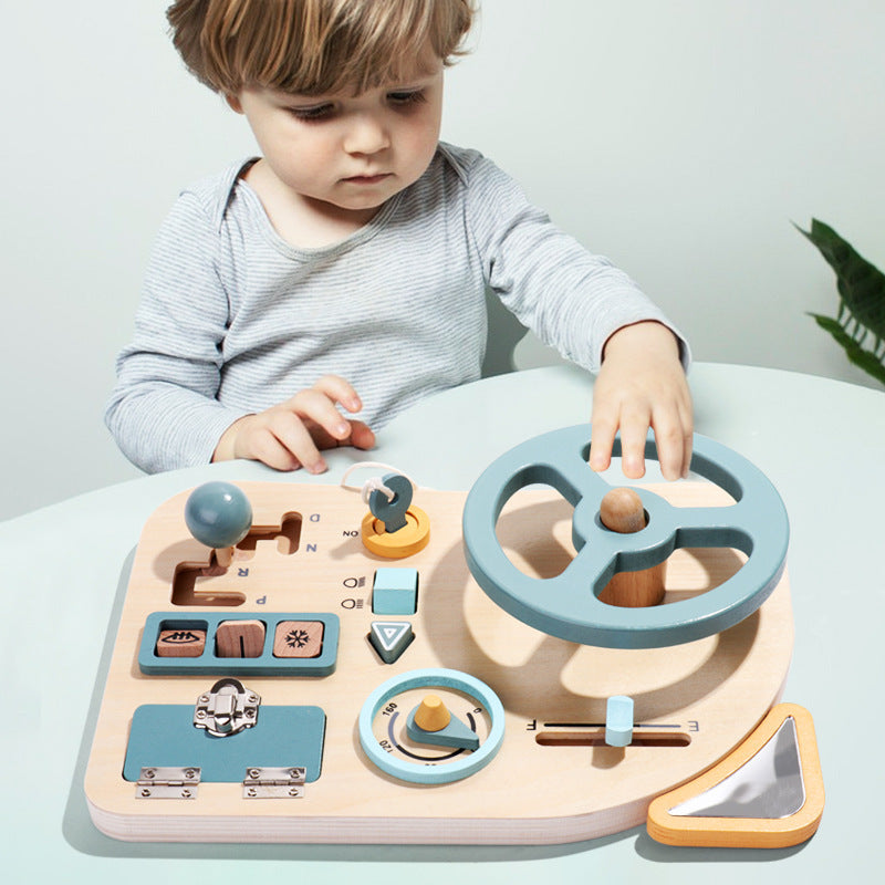 Montessori Busy Board Steering Wheel Toy