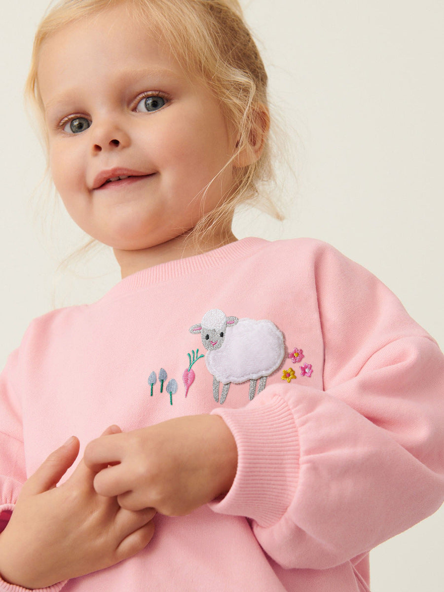 Girls Sheep Sweatshirt & Printed Leggings Set – Toddler 2-Piece Outfit