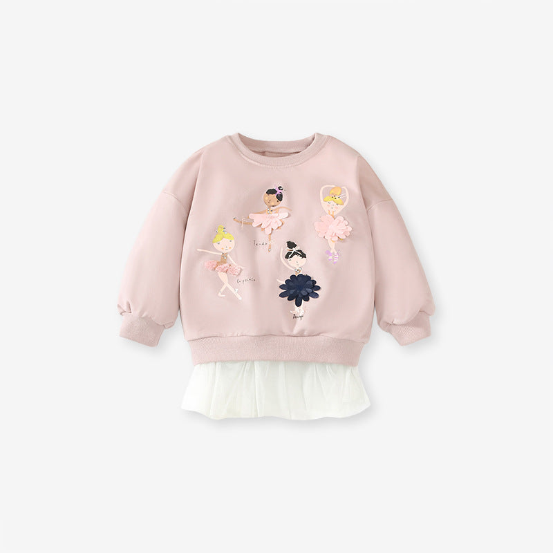 Girls Ballerina Sweatshirt & Leggings Set – Toddler 2-Piece Outfit