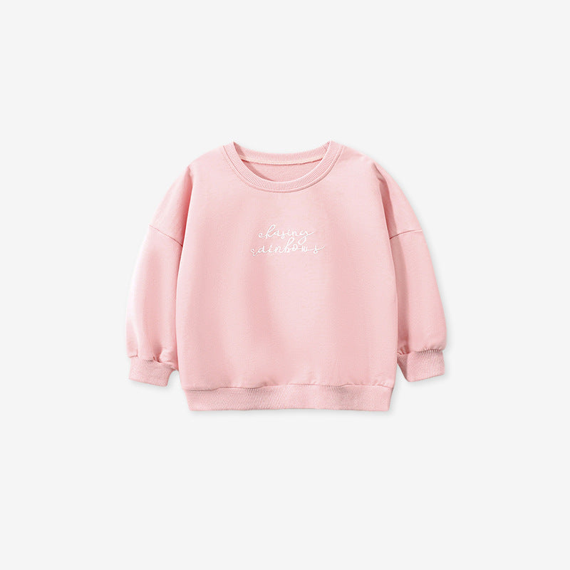 Girls Pink Sweatshirt & Flared Pants Set – Toddler 2-Piece Outfit