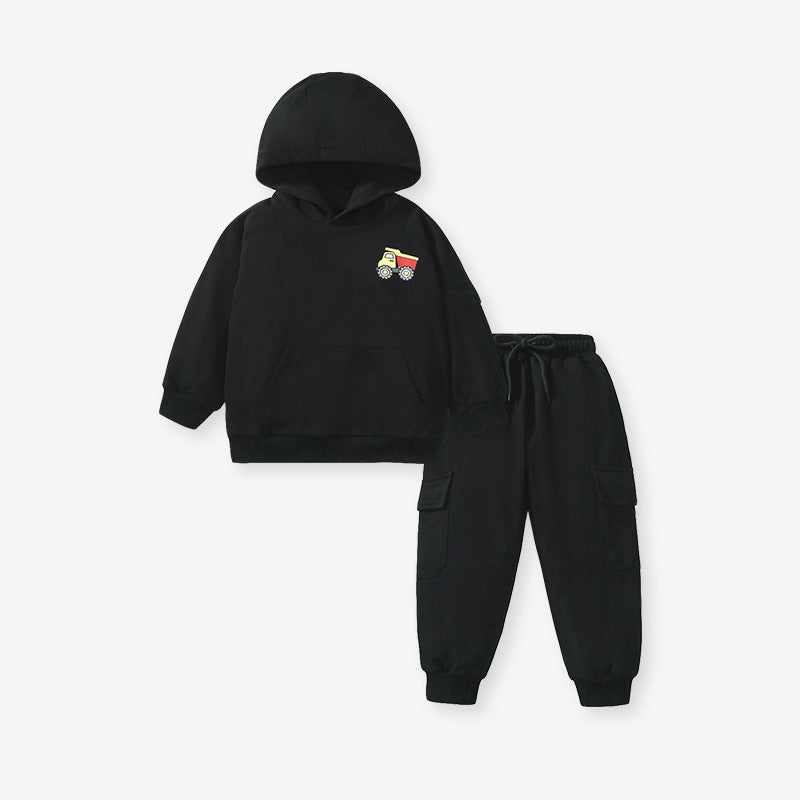 Boys Dump Truck Hoodie & Cargo Joggers Set – Toddler 2-Piece Outfit