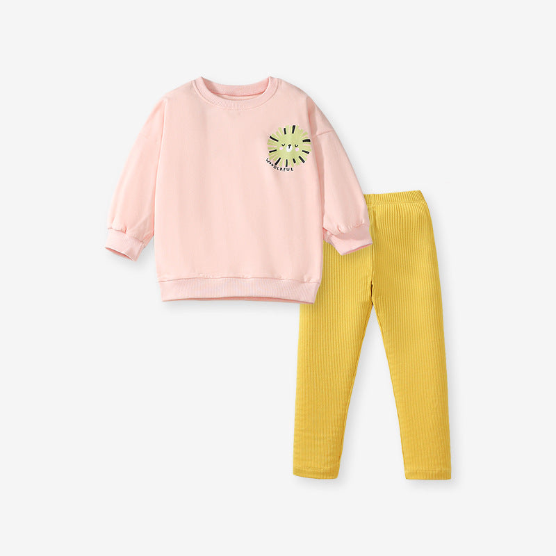 Girls Toddler Outfit Set – Pink Sweater & Leggings Clothing