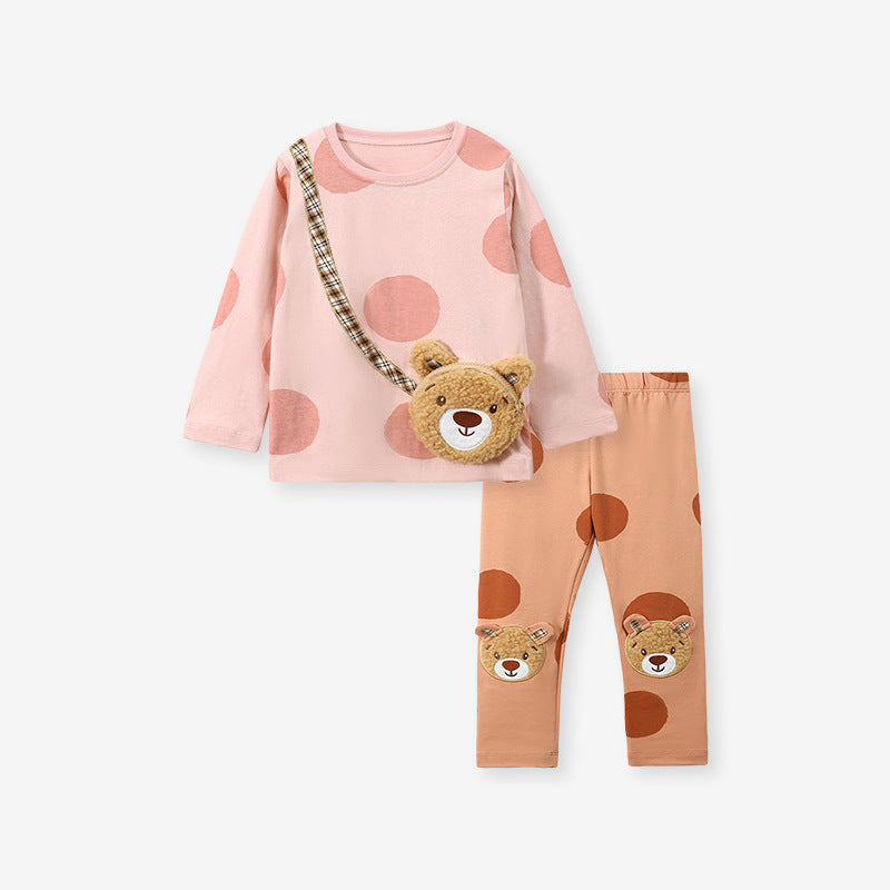 Girls Jungle Animal Print Sweatshirt & Leggings Set – Toddler 2-Piece Outfit