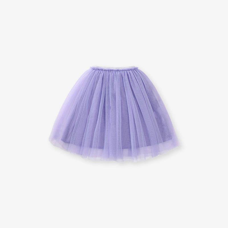 Whimsical Animals T-Shirt and Purple Tulle Skirt Set for Girls