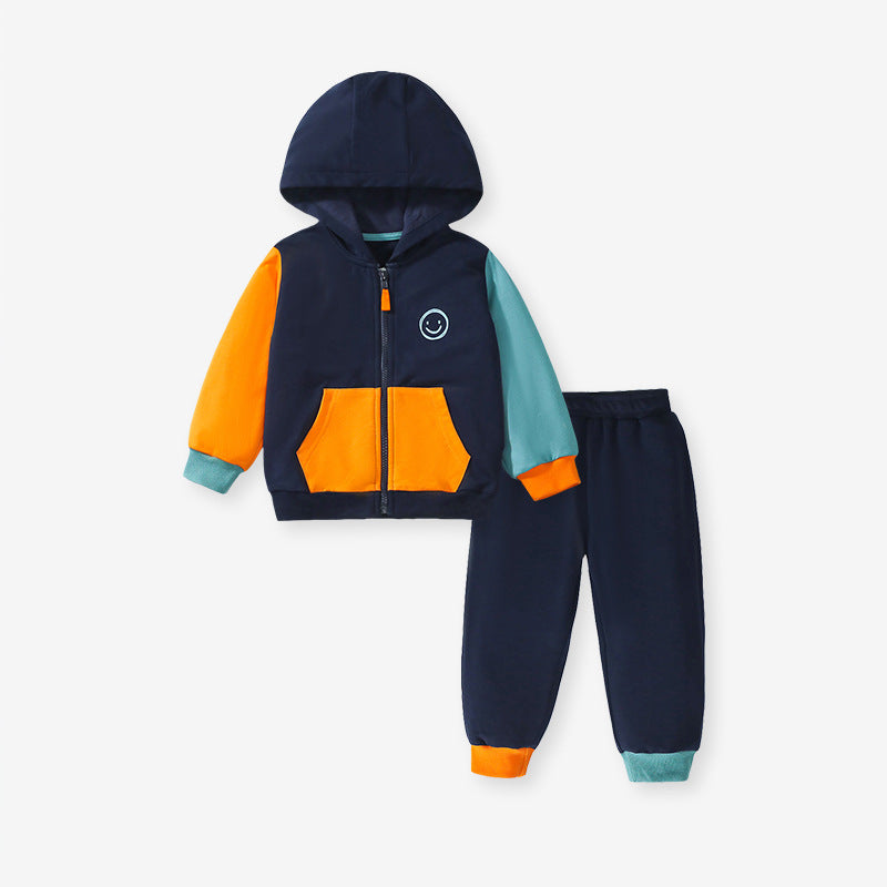 Boys Colorblock Hoodie & Jogger Pants Set – Toddler 2-Piece Outfit