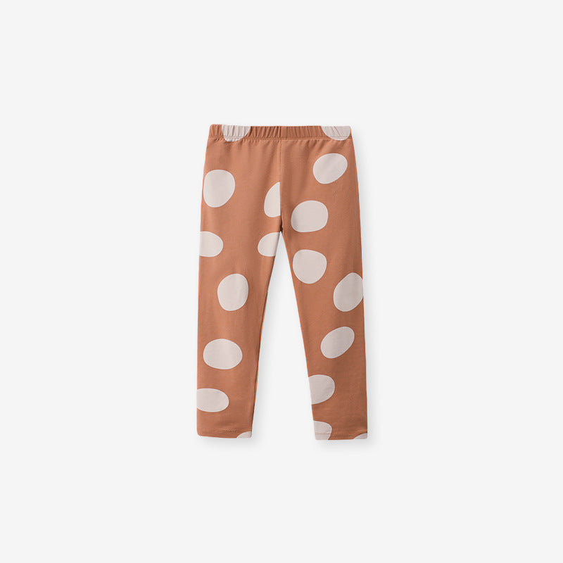 Girls Animal Face Sweatshirt & Polka Dot Leggings Set