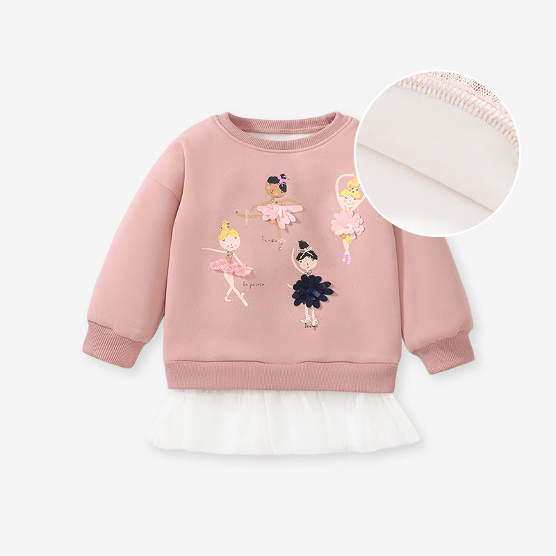 Girls Ballerina Sweatshirt & Leggings Set – Toddler 2-Piece Outfit