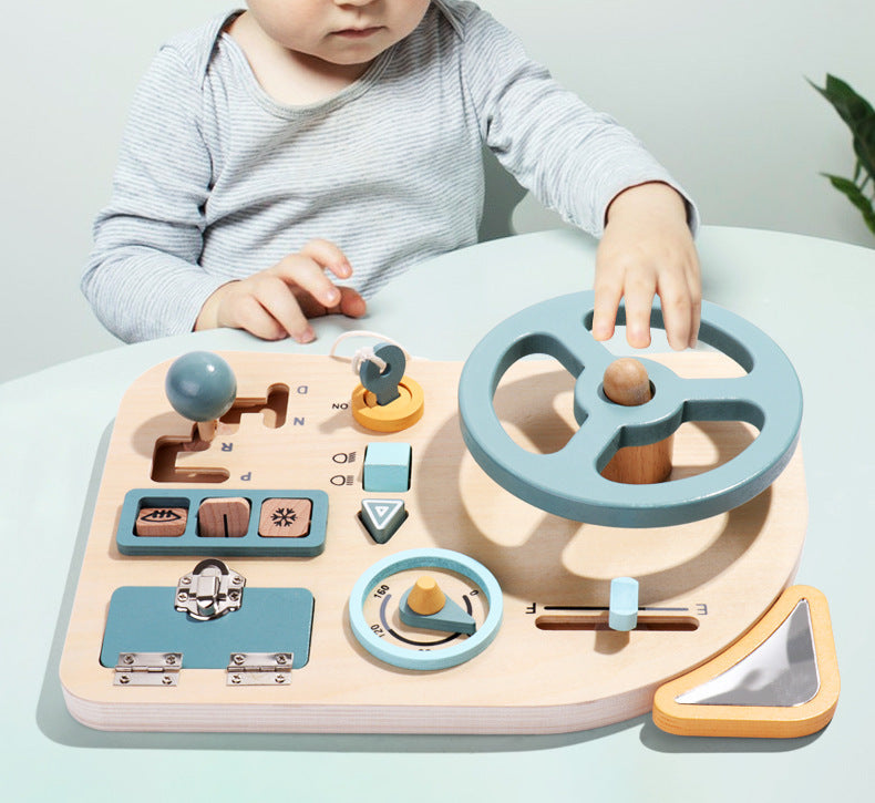 Montessori Busy Board Steering Wheel Toy