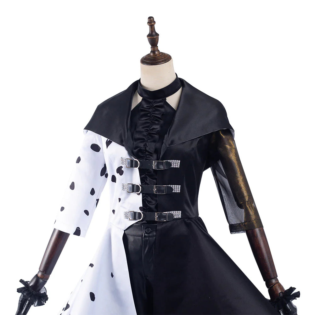 Cruella de Vil 2021 Movie Cosplay Costume Dress – Women’s Halloween Outfit