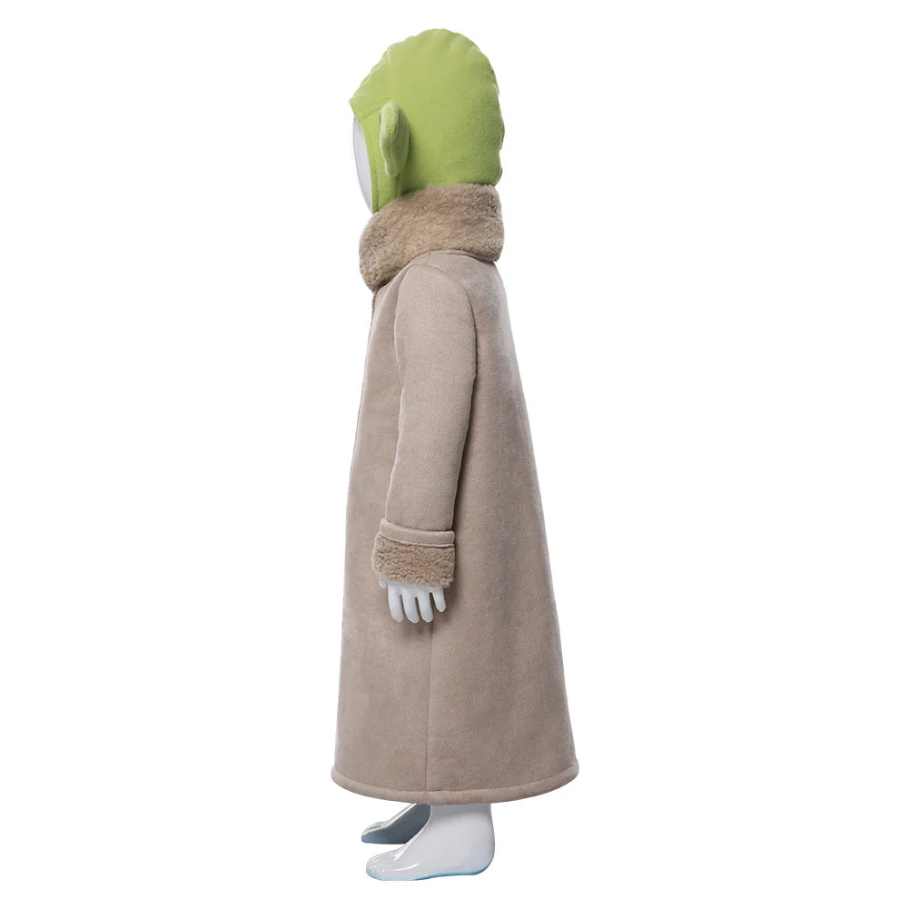 Kids Baby Yoda Cosplay Costume from The Mandalorian – Halloween Outfit with Coat & Hat
