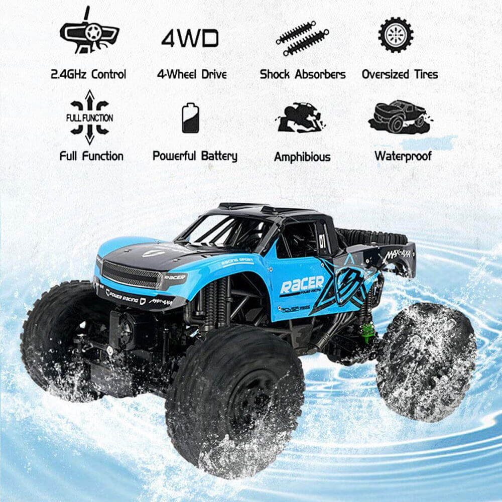 Remote Control Waterproof Off-Road Car Toy | 4x4 All-Terrain Vehicle