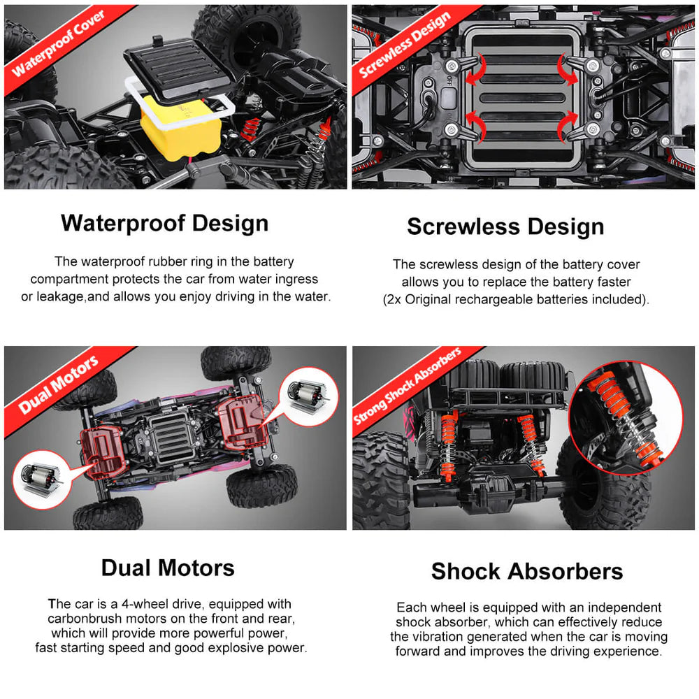 Remote Control Waterproof Off-Road Car Toy | 4x4 All-Terrain Vehicle