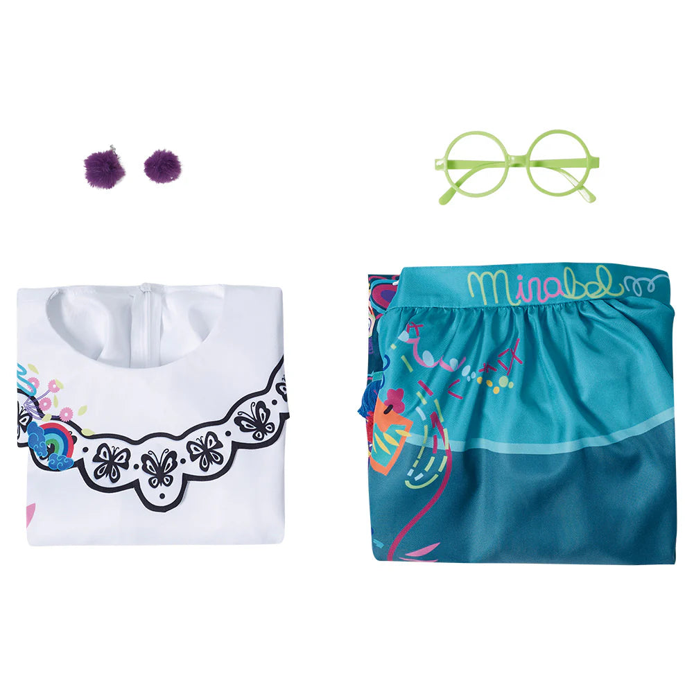 Kids Mirabel Encanto Cosplay Dress Costume Set