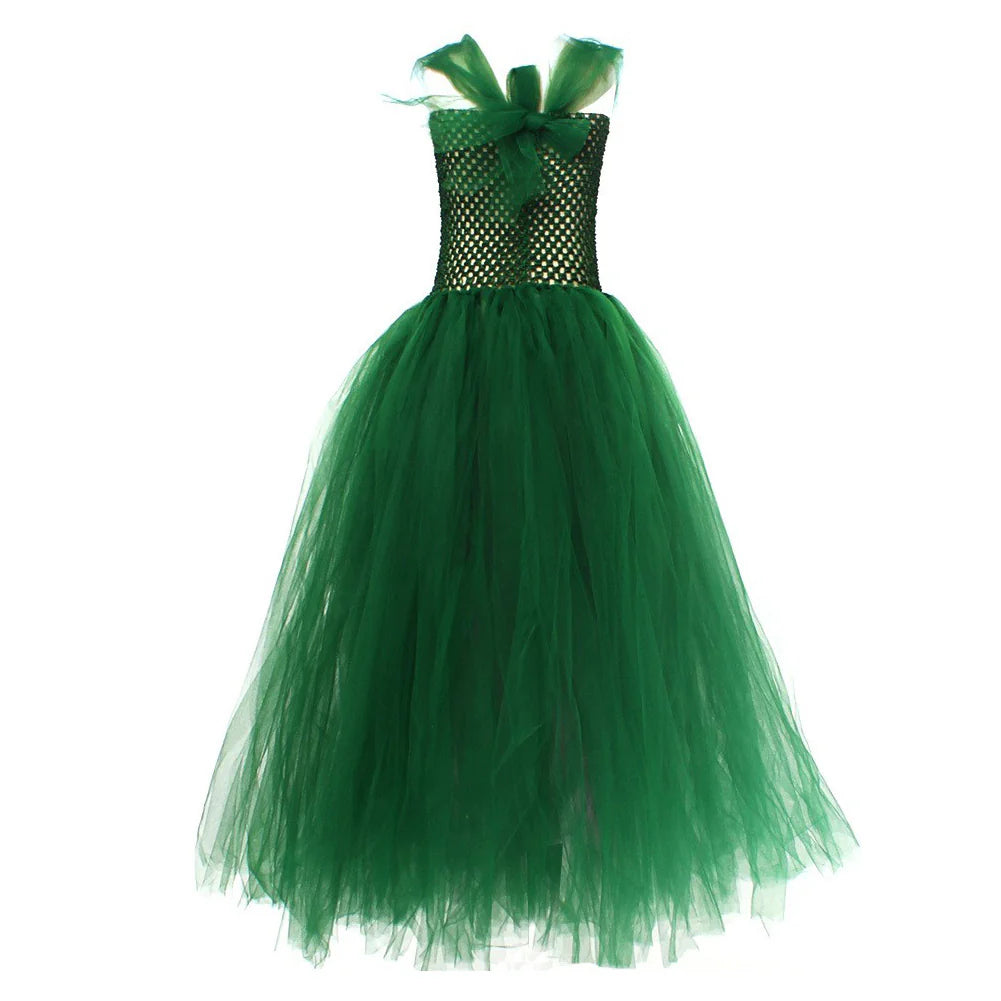 Kids Hocus Pocus Winifred Sanderson Cosplay Mesh Dress