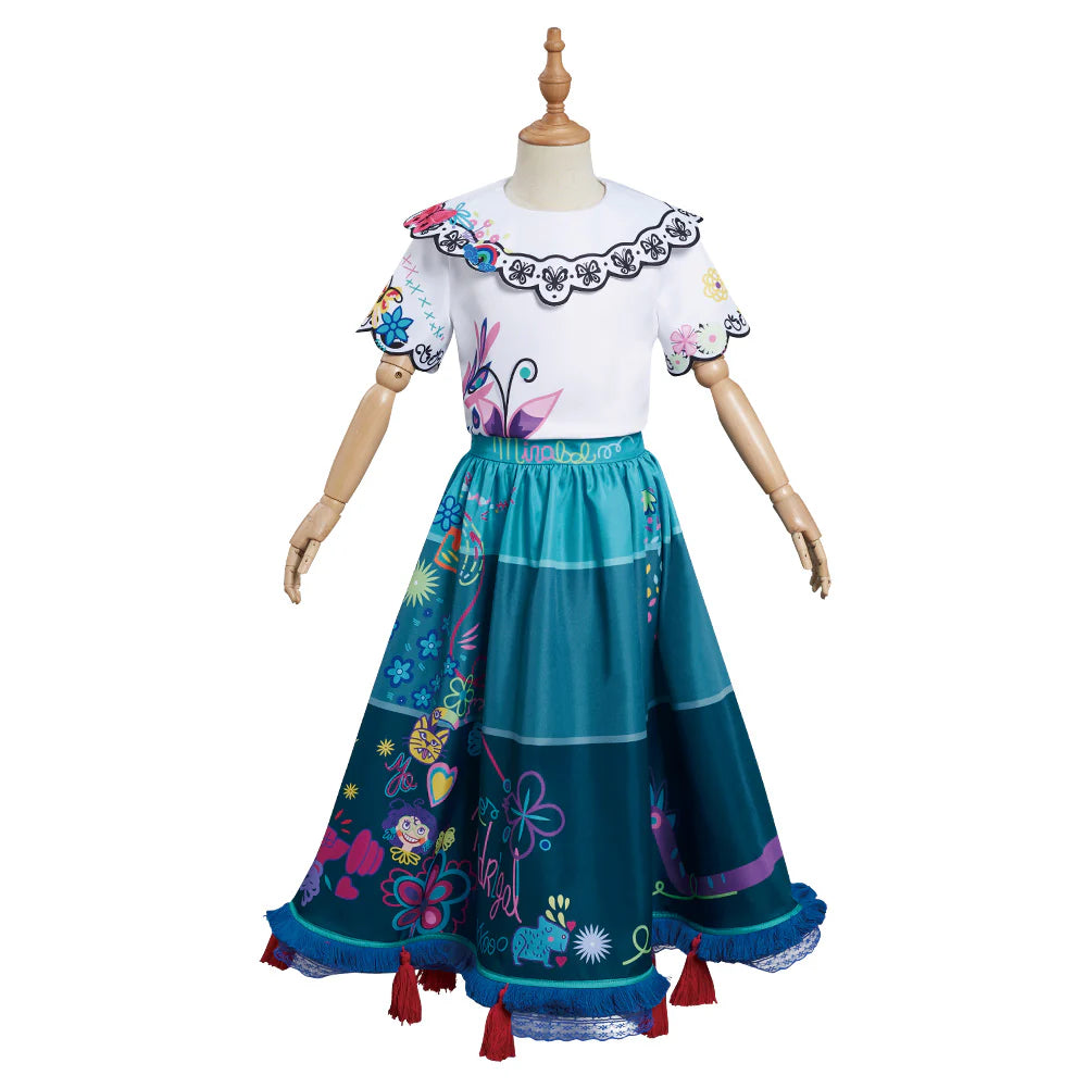 Kids Mirabel Encanto Cosplay Dress Costume Set