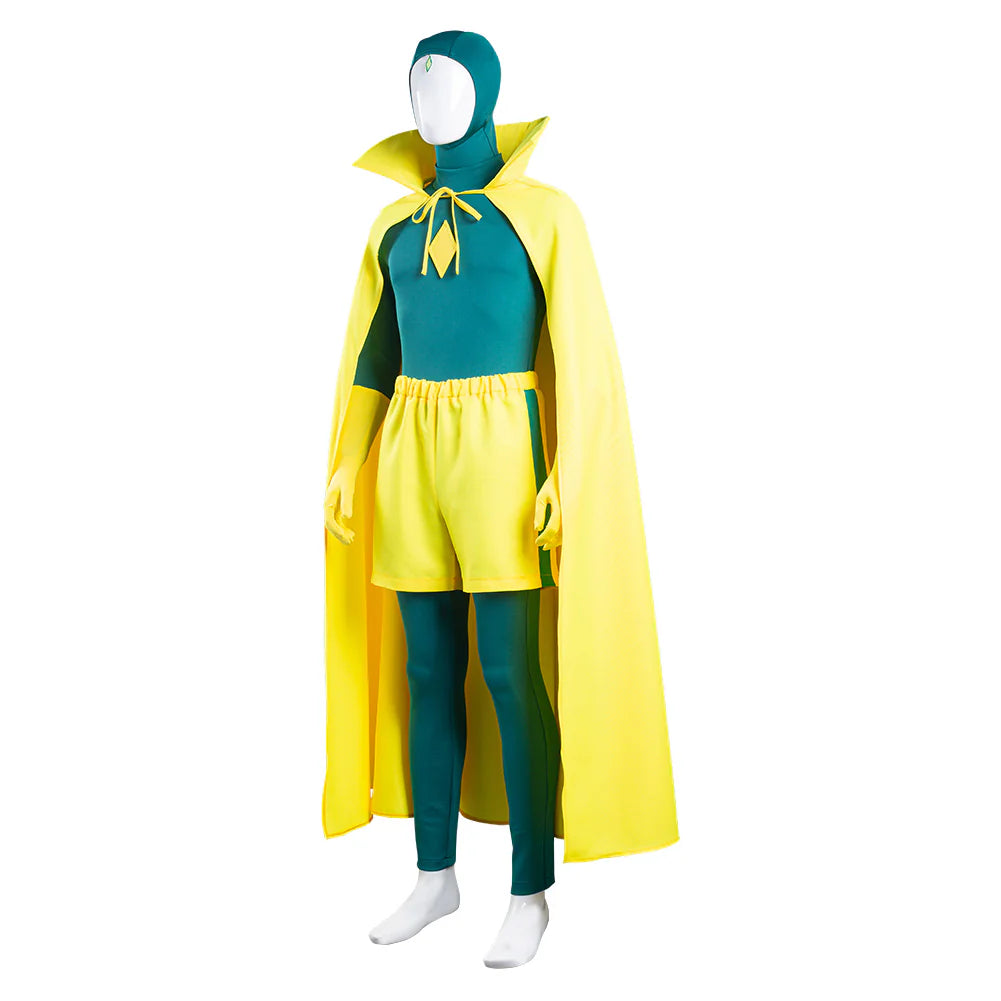 Wanda Vision Vision Cosplay Costume Jumpsuit & Cloak – Unisex Halloween Outfit