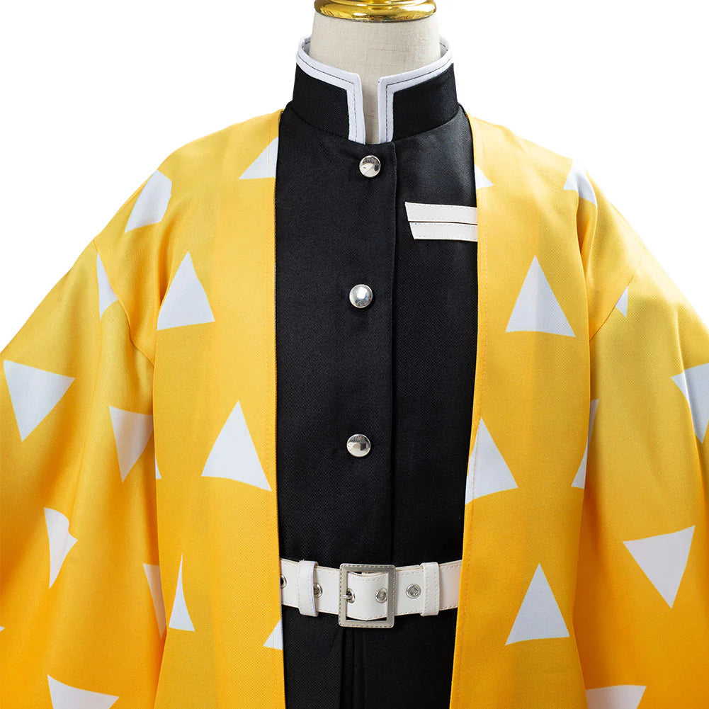 Kids KNY Agatsuma Zenitsu Yellow Cosplay Costume – Demon Slayer Halloween Outfit