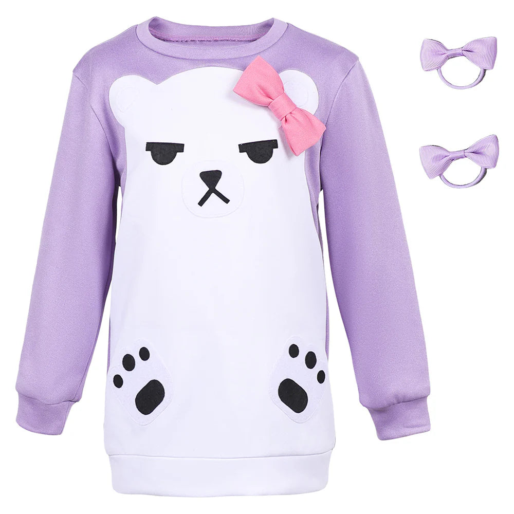 Kids Demon Hunters Mira Purple Cosplay Costume Set – Halloween Outfit
