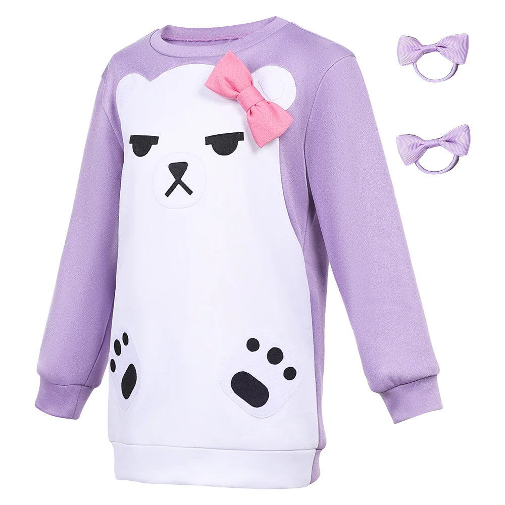 Kids Demon Hunters Mira Purple Cosplay Costume Set – Halloween Outfit