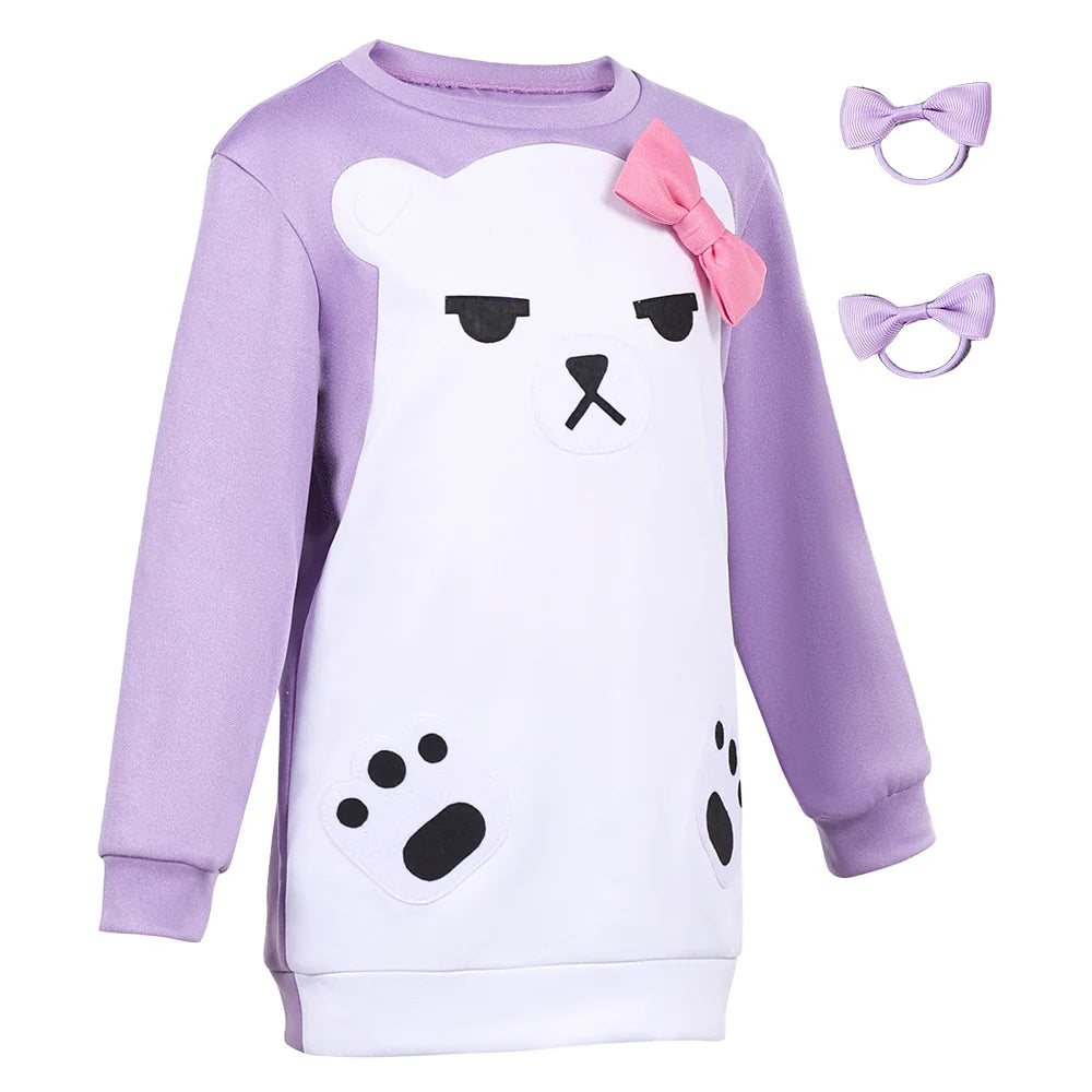Kids Demon Hunters Mira Purple Cosplay Costume Set – Halloween Outfit