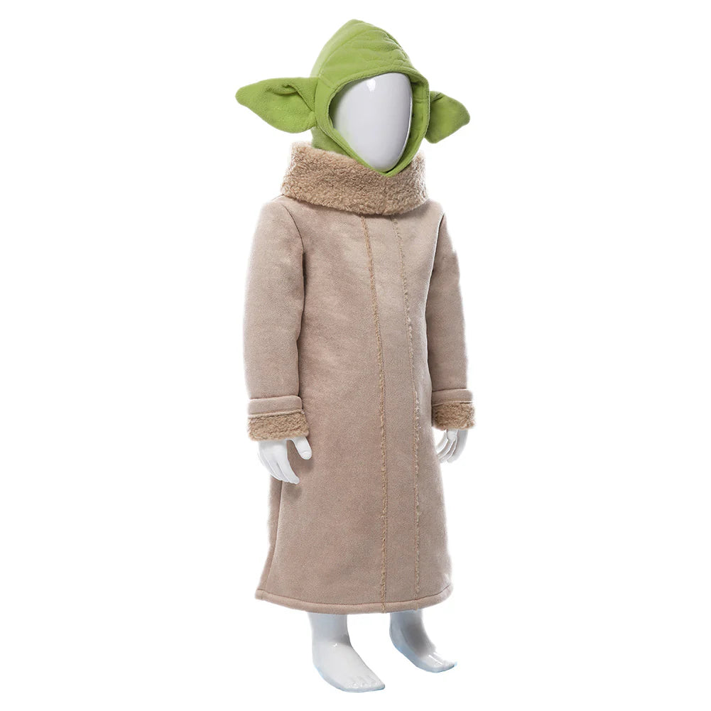 Kids Baby Yoda Cosplay Costume from The Mandalorian – Halloween Outfit with Coat & Hat