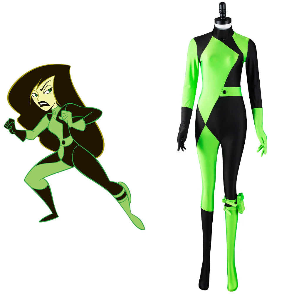 Shego Kim Possible Cosplay Jumpsuit Costume Set