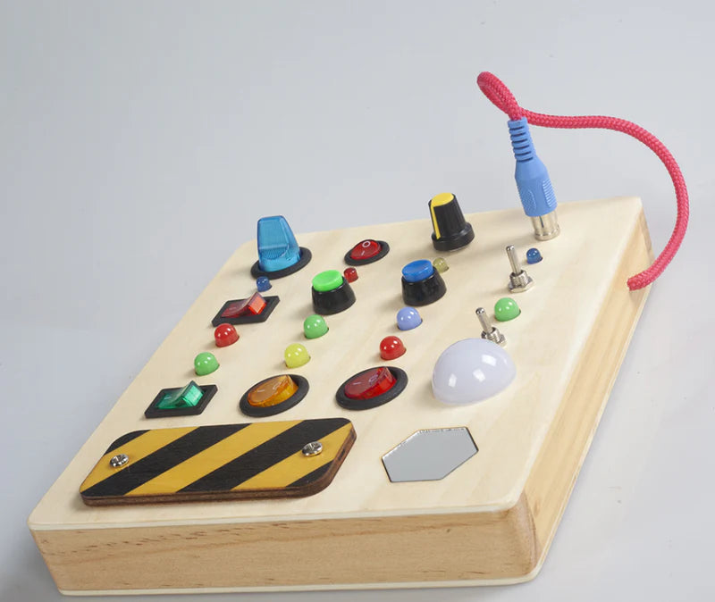 Montessori Busy Board with LED Lights for Toddlers