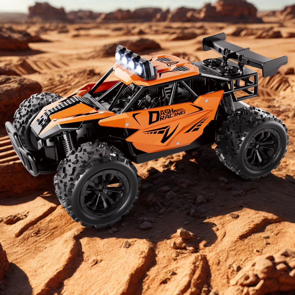 High-Speed Remote Control Car with Alloy Body and LED Lights