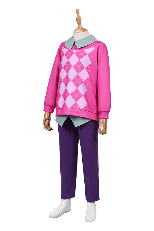 Kids K-POP Demon Hunters Baby Pink Cosplay Costume Set with Wig & Hat – Halloween Outfit
