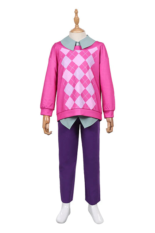 Kids K-POP Demon Hunters Baby Pink Cosplay Costume Set with Wig & Hat – Halloween Outfit