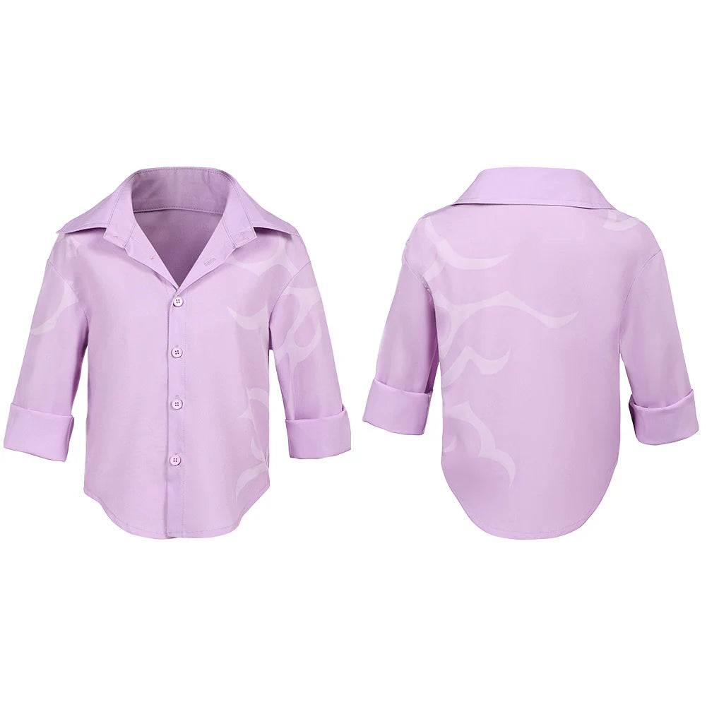 Kids K-POP Demon Hunters Jinu Pink Cosplay Shirt – Halloween Costume Top
