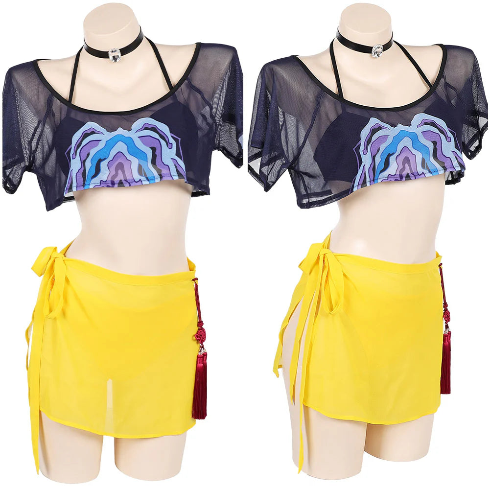 Women’s K-POP Demon Hunters Mira Swimsuit Cosplay Costume – Halloween Outfit