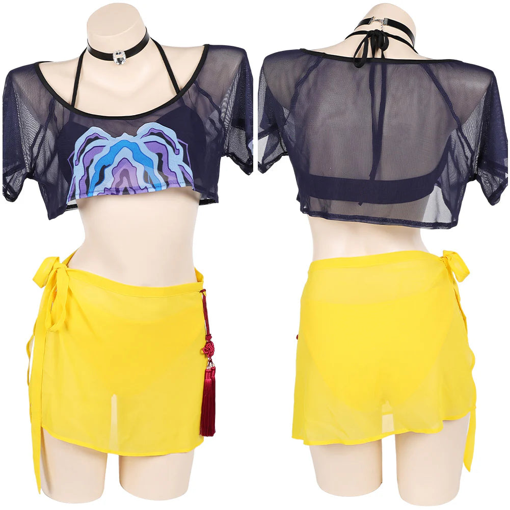Women’s K-POP Demon Hunters Mira Swimsuit Cosplay Costume – Halloween Outfit