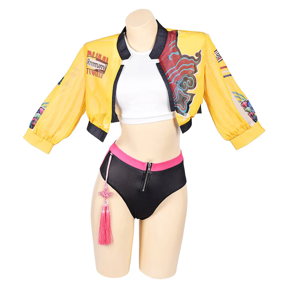 Women’s K-POP Demon Hunters Rumi Cosplay Costume Set – Halloween Outfit