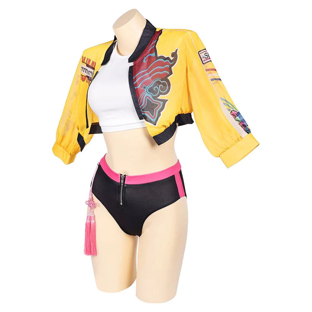 Women’s K-POP Demon Hunters Rumi Cosplay Costume Set – Halloween Outfit