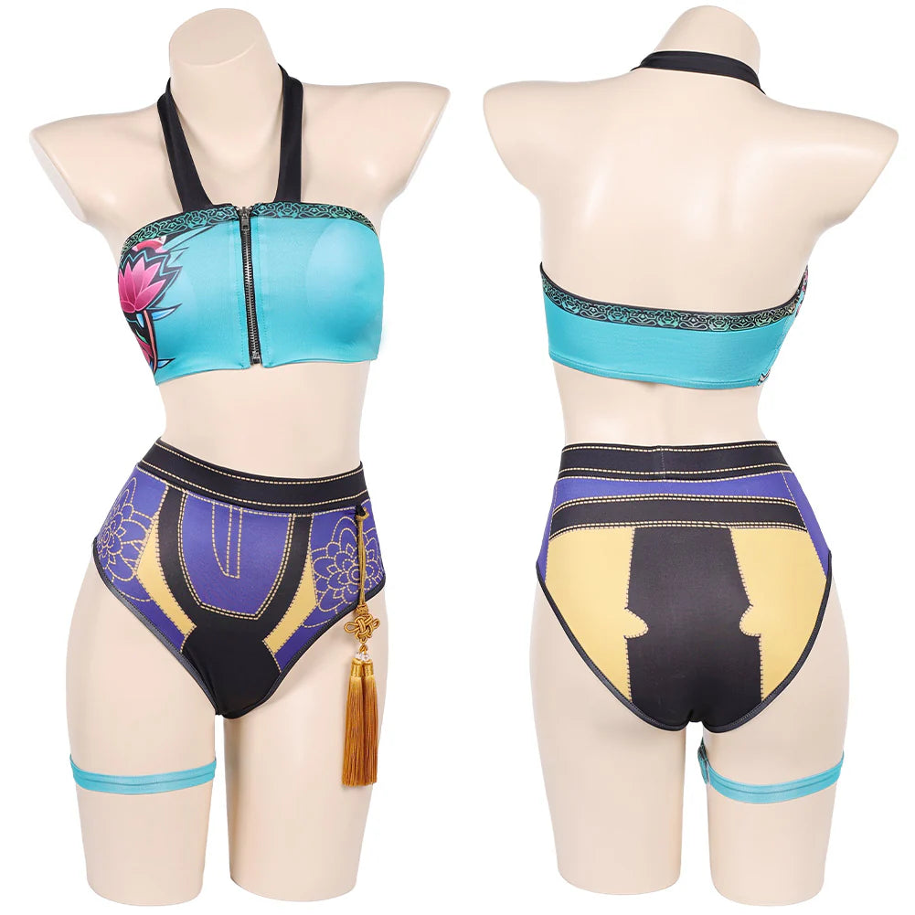 Women’s K-POP Demon Hunters Zoey Swimsuit Cosplay Costume – Halloween Outfit