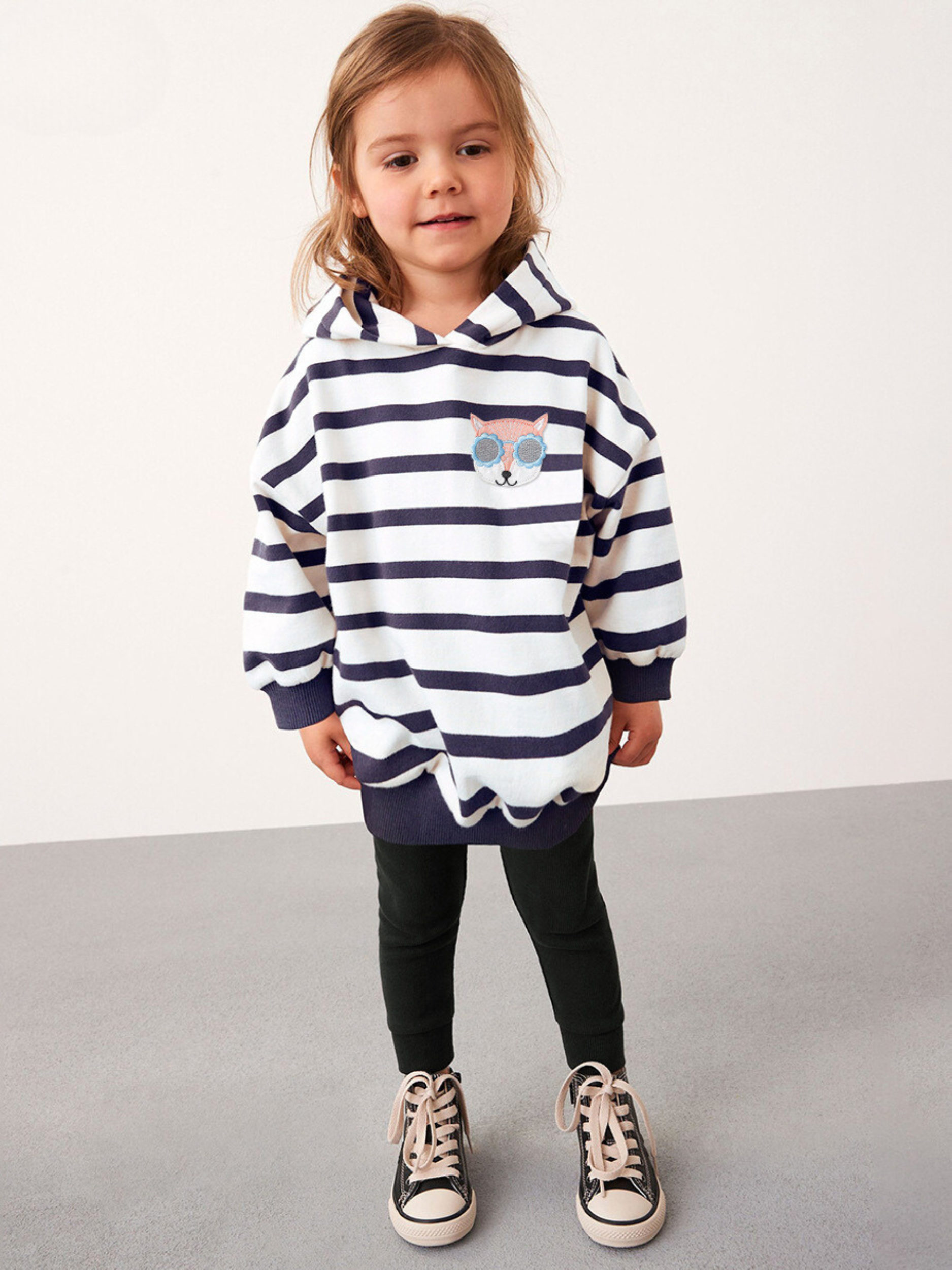 Kids Striped Hoodie & Black Pants Set – 2-Piece Boys or Girls Outfit