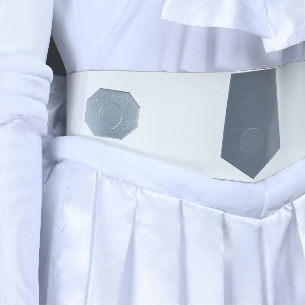 Women’s Leia Cosplay Costume Dress with Belt – Halloween Outfit