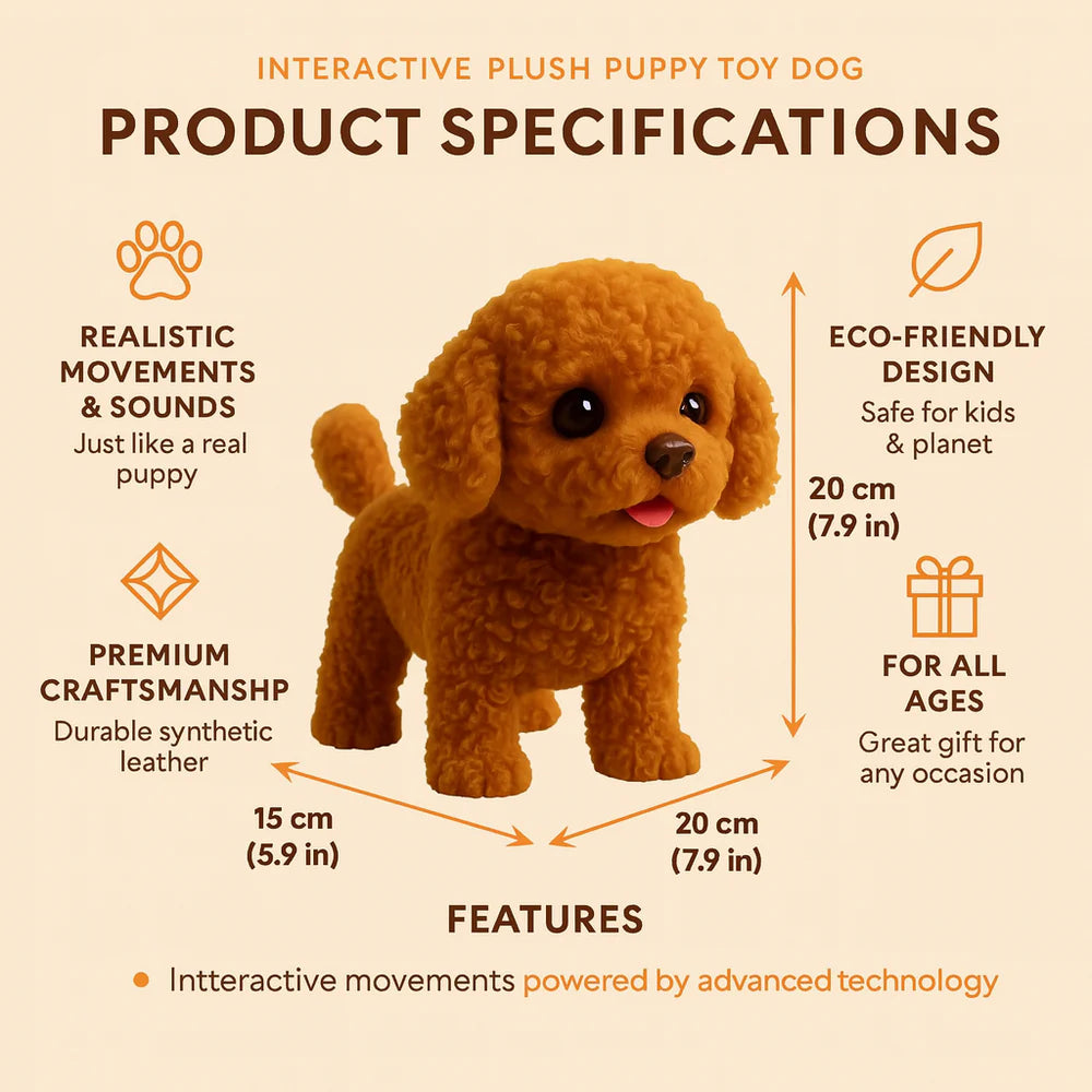 Robot Puppy Realistic Interactive Plush AI Dog Toy