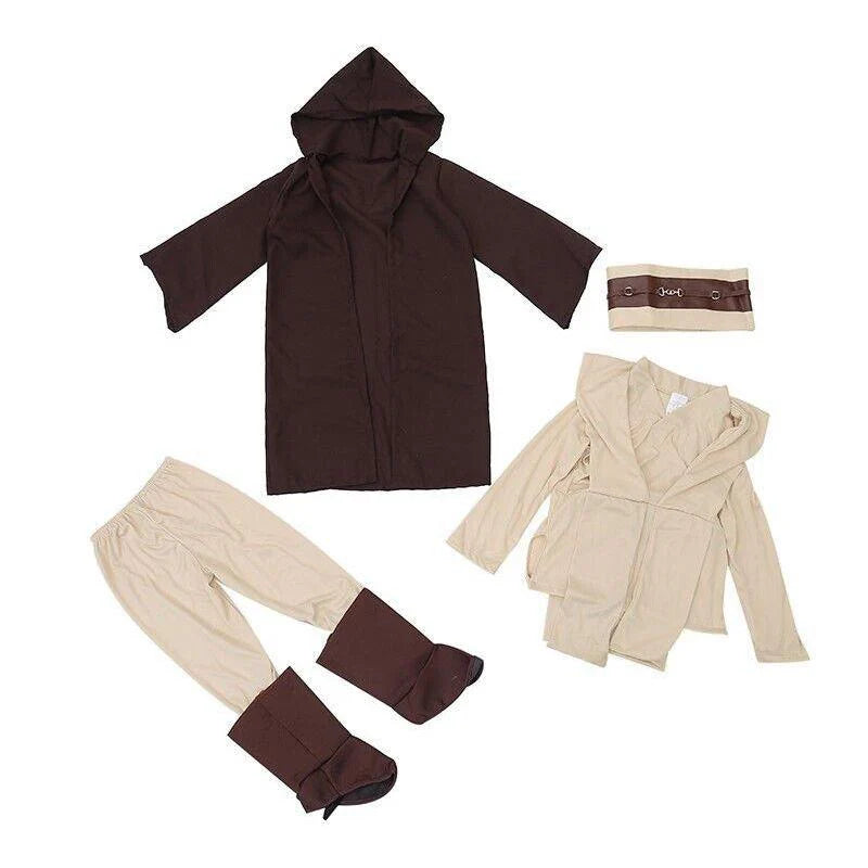 Kids Obi-Wan Kenobi Jedi Cosplay Costume – Star Wars Halloween Outfit