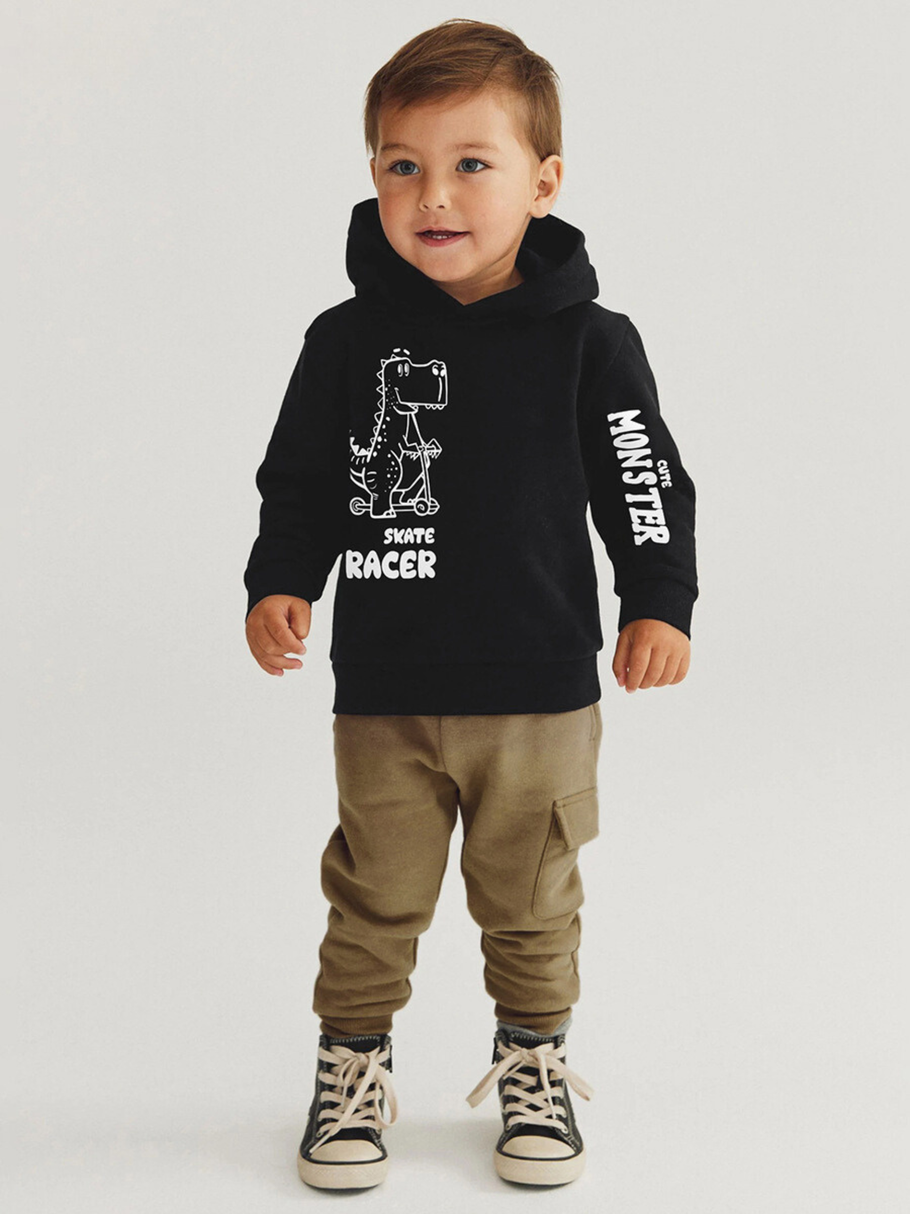 Boys Skate Racer Hoodie & Cargo Pants Set – Toddler 2-Piece Outfit