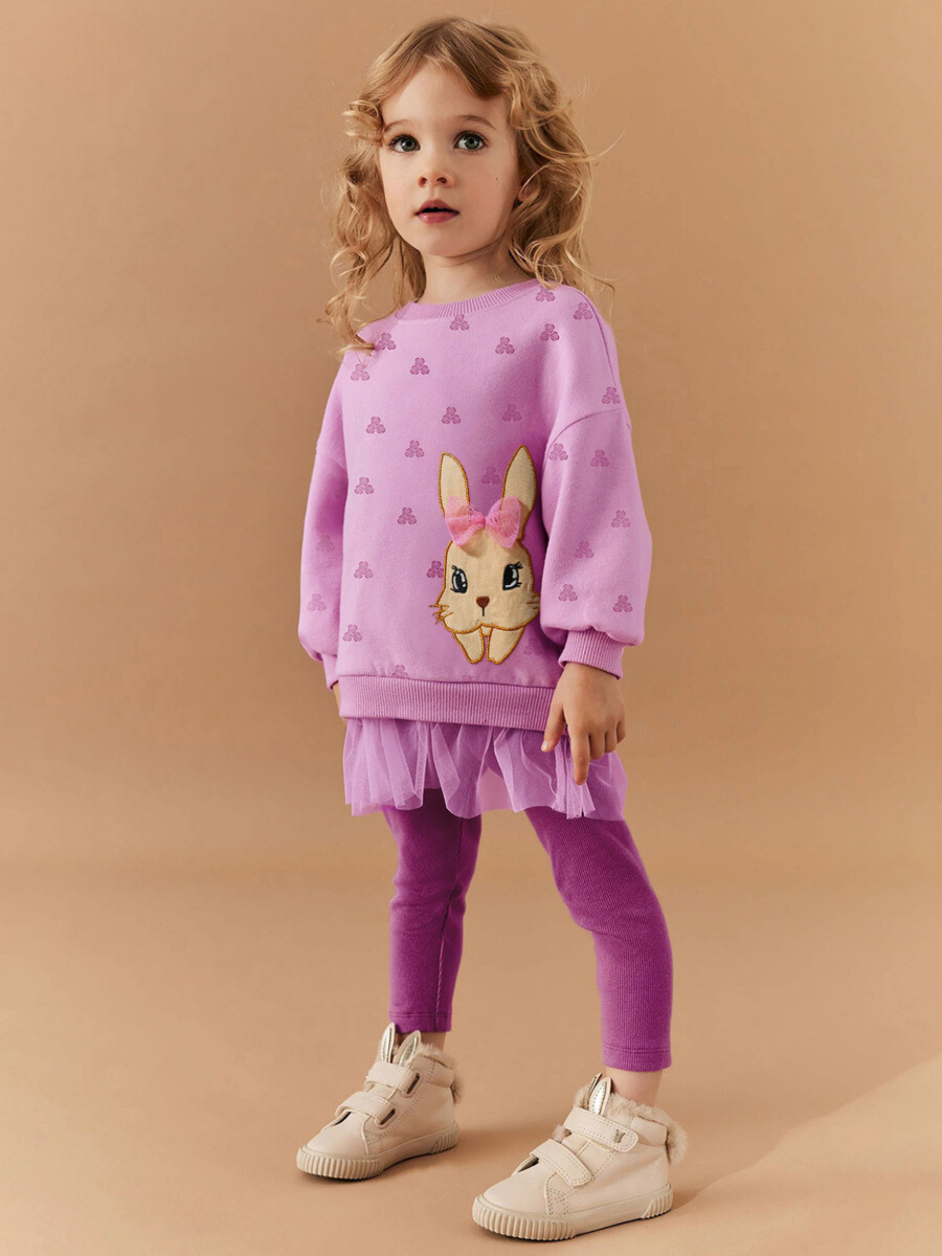 Girls Bunny Sweatshirt & Leggings Set – Toddler 2-Piece Outfit